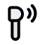 Wirelessly connecting earphone for communication and media experience icon