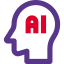 Artificial intelligence with a head Logotype isolated on a white background icon