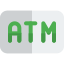 Automated teller machine for making financial transactions from a bank account icon