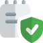 Notebook with verified check protection logotoe layout icon