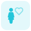 Favorite businesswoman to work on with a heart logotype icon