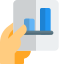 Bar graph chart handed over to coworkers icon