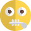 Frustrated emoji zipper mouth shared online in messenger icon