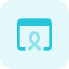 Cancer awareness programme on a website isolated on a white background icon