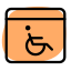 Disability wheelchair logotype website for physical disable icon