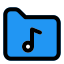 Music file stored on a folder for playback icon