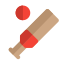 Cricket outdoor sports with bat and ball icon