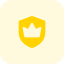 Crown in sheild shaped premium membership logotype icon