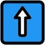 Up arrow direction for the forward place in the lane icon