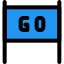 Go billboard with motivation sign for new business start up icon