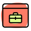 Online job portal website briefcase on a web browser icon