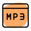 Music library of mp3 collection on web portal icon