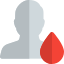 Human withdrawing the blood for testing isolated on a white background icon