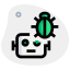 Bug in a robotic programming resolve with a patch isolated on a white background icon