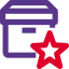 Delivery Box shipping with star on online portal icon