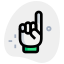 Index finger towards upside gesture isolated on a white background icon