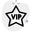 Very important person tag with star logotype icon