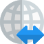 Worldwide internet connectivity with file transfer protocol icon