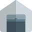 Open shutter of material handling storage unit icon