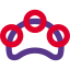 Tambourine set with drum and chimes Layout icon