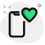 Advance smartphone with inbuilt heart rate sensor logotype icon