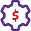 Money application management setting cog wheel logotype icon