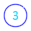 Circled 3 C icon