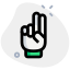 Two fingers up gesture isolated on a white background icon