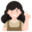 woman-girl-pointing-hand-gesture-direction icon