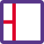 Box with sides sectioned in parts layout icon