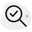 Search content with magnification glass and checkmark icon