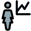 Uptrend sales chart of the businesswoman statistics icon