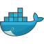 Docker a set of coupled software as a service icon