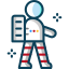 Space - Filled Outline 01-astronaut walking icon