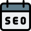 Seo work agenda schedule on a calendar icon