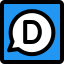 Disqus social integration, social networking, user profiles, spam and moderation tools service icon