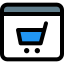 Online e-commerce website with a shopping trolley web browser page icon