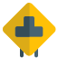 T Road top connected intersection road signal icon