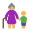 Großmutter mit einem Jungen icon