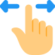 Single finger touch with slide left and right feature icon