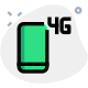 Fourth generation cellular connectivity network facility on phone icon