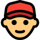 Courier delivery agent face with cap on top icon