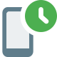 Mobile phone timer or stopwatch function logotype icon