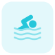 Swimming pool service on three stars above hotel booking icon
