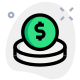 Dollar coin funds isolated on a white background icon