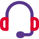 Professional headphones for telecalling another chat support device icon