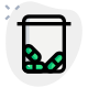 Field prescription drug capsule in a bottle icon