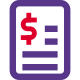 Order receipt bill invoice for accounting and finance icon