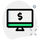 Internet banking and online purchase on desktop computer icon