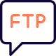 FTP server on a chat inbox isolated on a white background icon